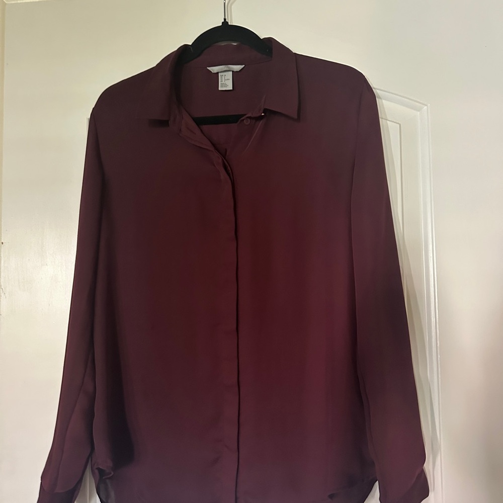 H & M Burgundy Blouse